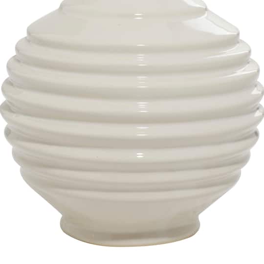White Stoneware Modern Vase Set